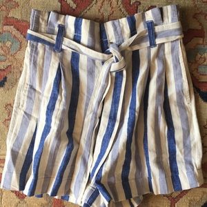 Madewell striped high waisted shorts 8